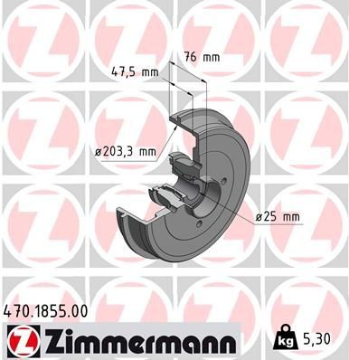 Tambor de freno trasero Zimmermann 470185500 precio, desde 86,08 EUR