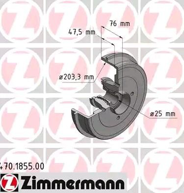 470185500 Zimmermann Tambor de freno trasero