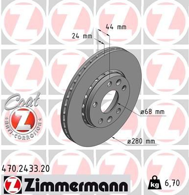 Disco de freno 470243320 Zimmermann
