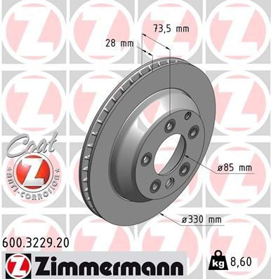 Disco de freno trasero 600322920 Zimmermann