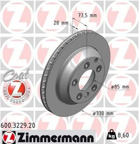 600322920 Zimmermann Freno de disco trasero