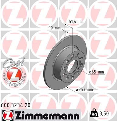 600323420 Zimmermann Freno de disco trasero