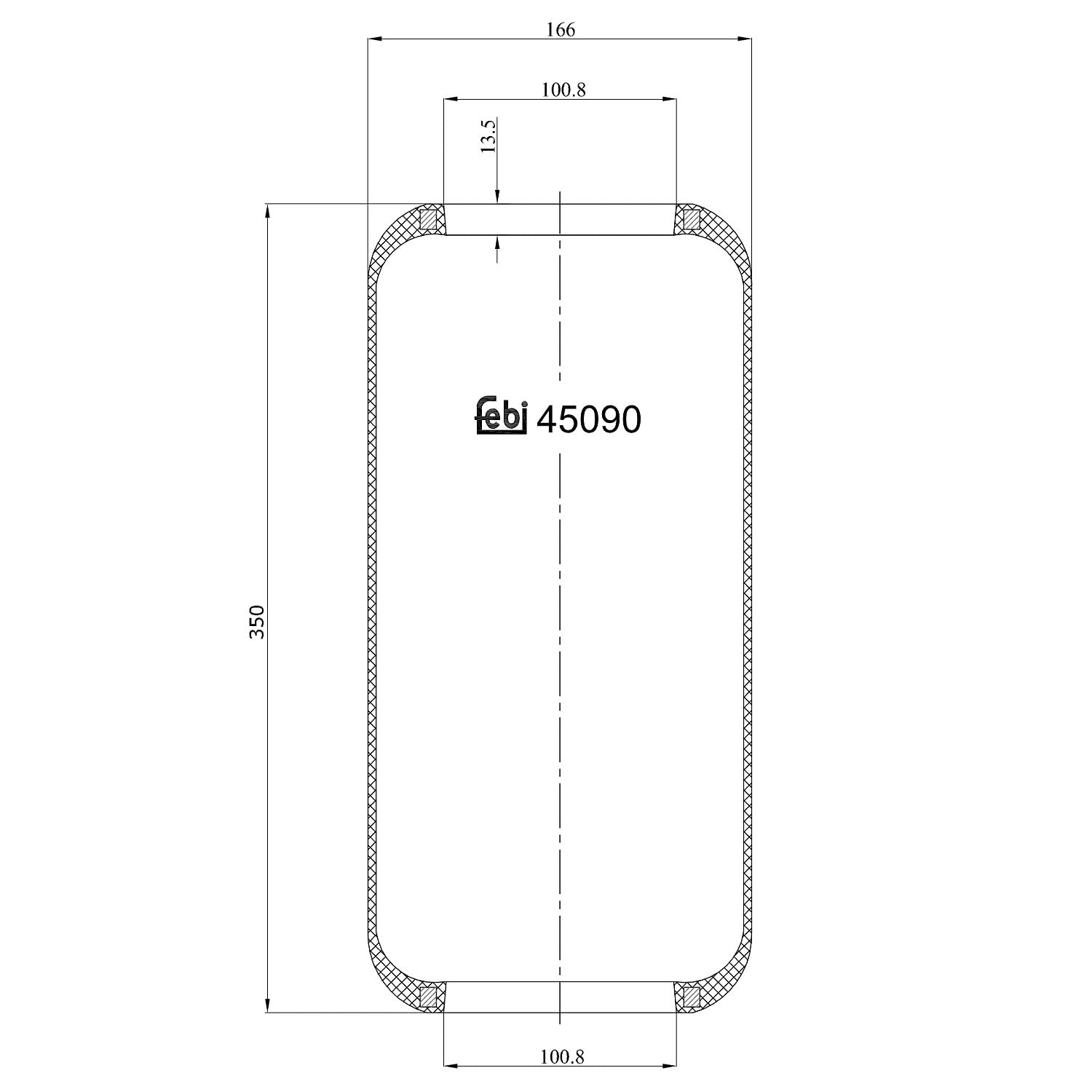 45090 Febi Bolsa de aire del eje trasero