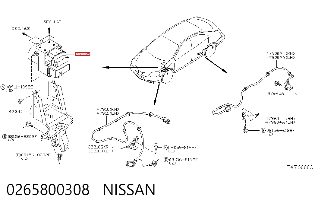 Unidad de control ABS hidráulico para Nissan Primera  P12