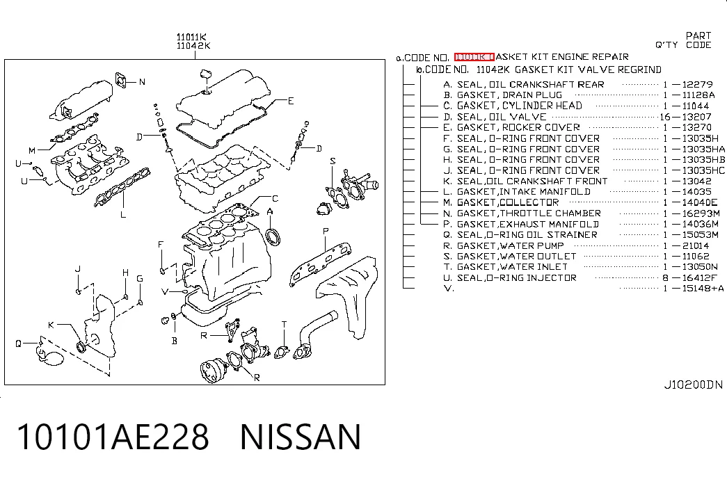 10101AE228 Nissan/Infiniti