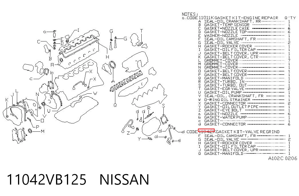 11042VB125 Nissan/Infiniti