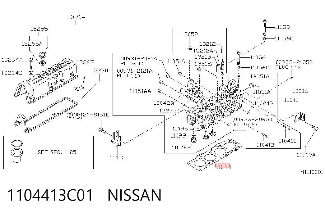 Empaquetadura de culata Nissan Vanette  (1985-1994)