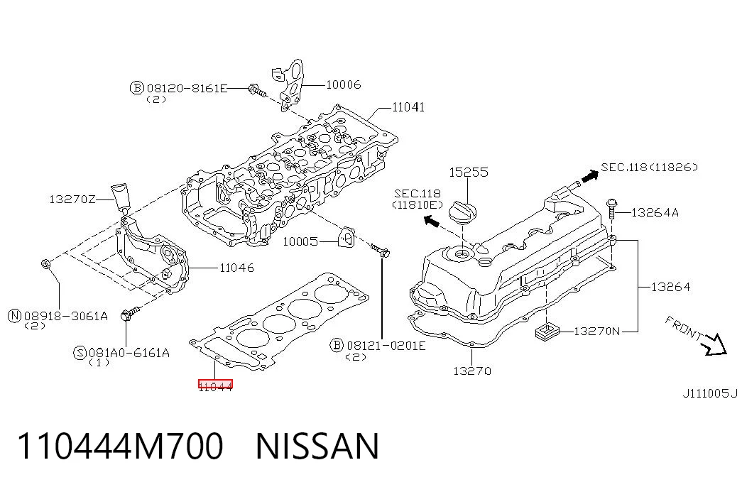 Empaquetadura de culata para Nissan Almera TINO V10