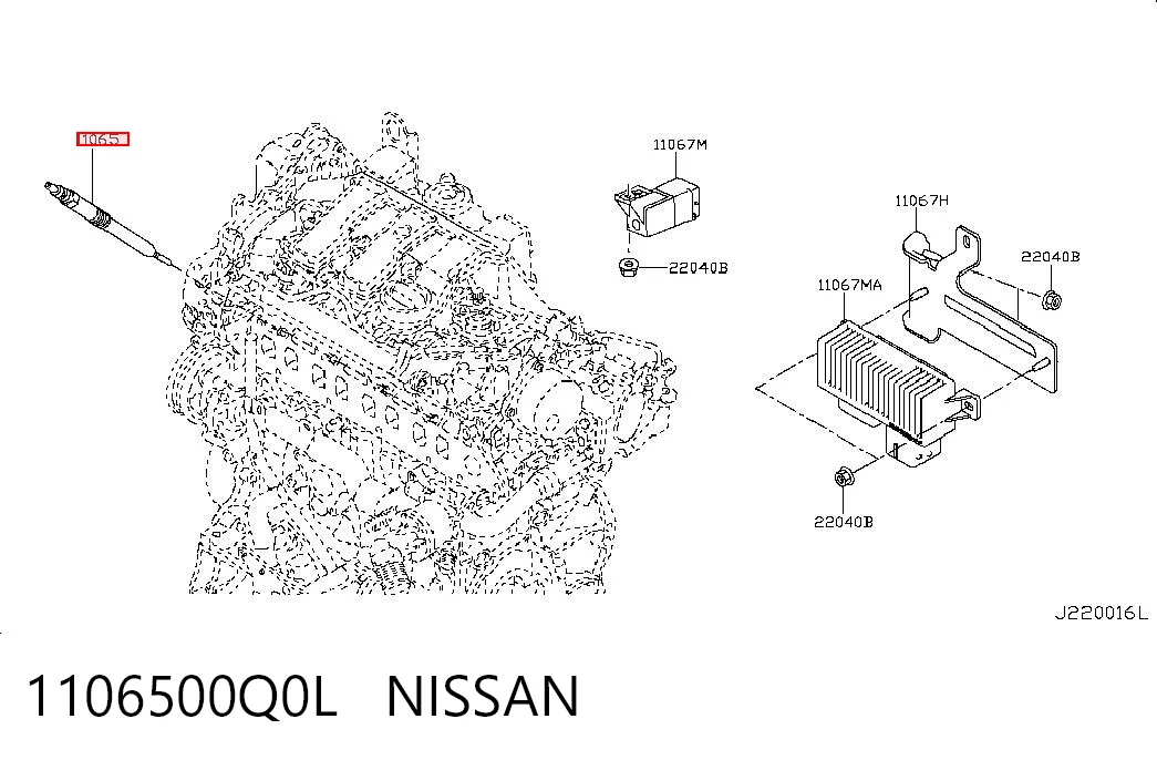 1106500Q0L Nissan/Infiniti Bujías de calentamiento