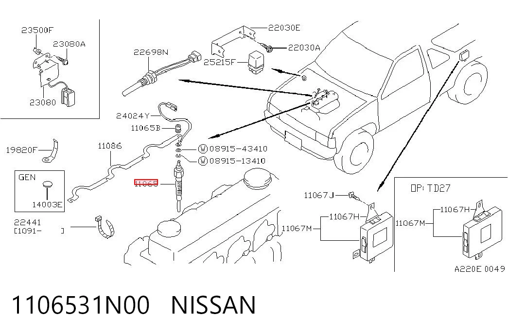  Bujía de precalentamiento Nissan Terrano 2