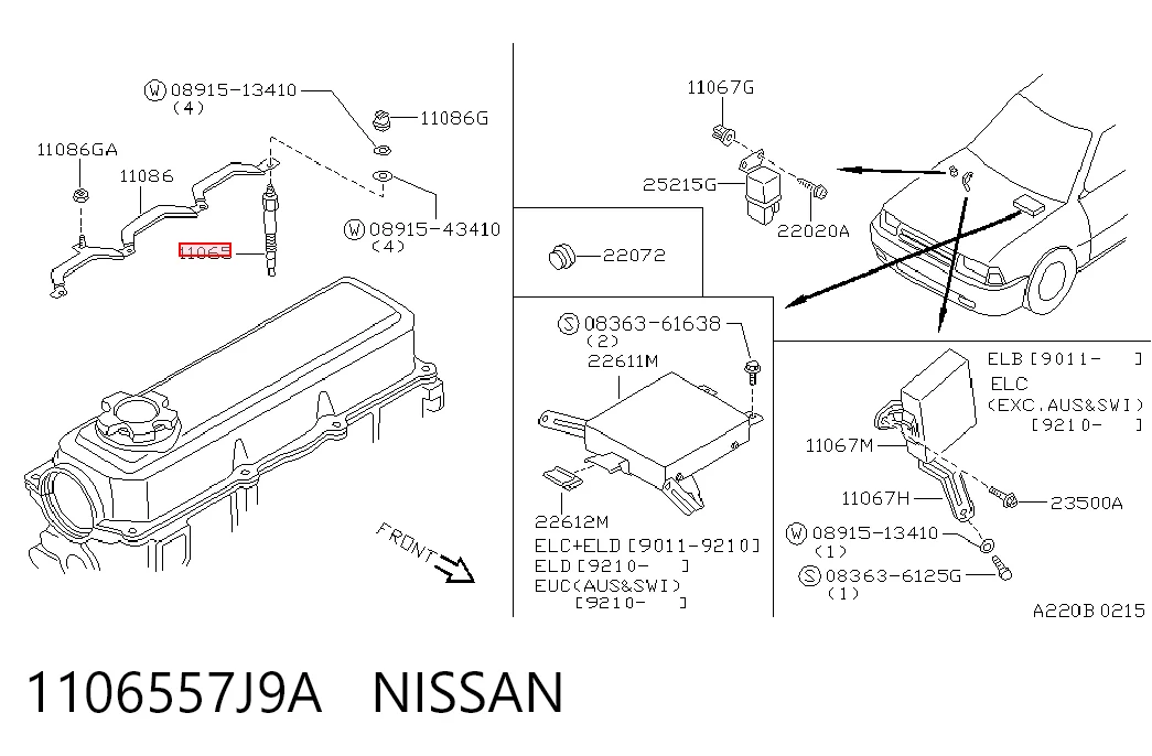 Bujía de precalentamiento para Nissan Sunny III (N14)