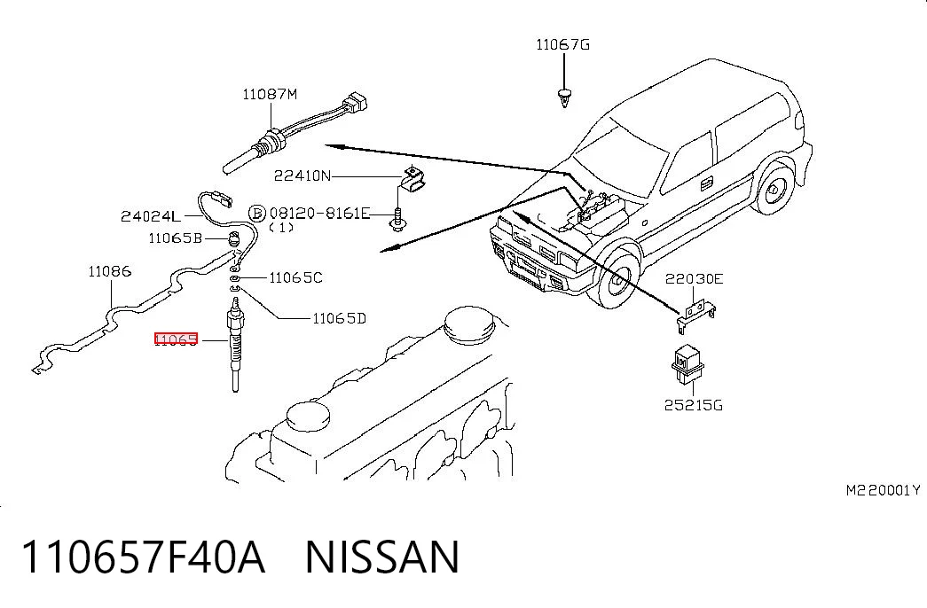 Bujía de precalentamiento XM3412A342BB Ford