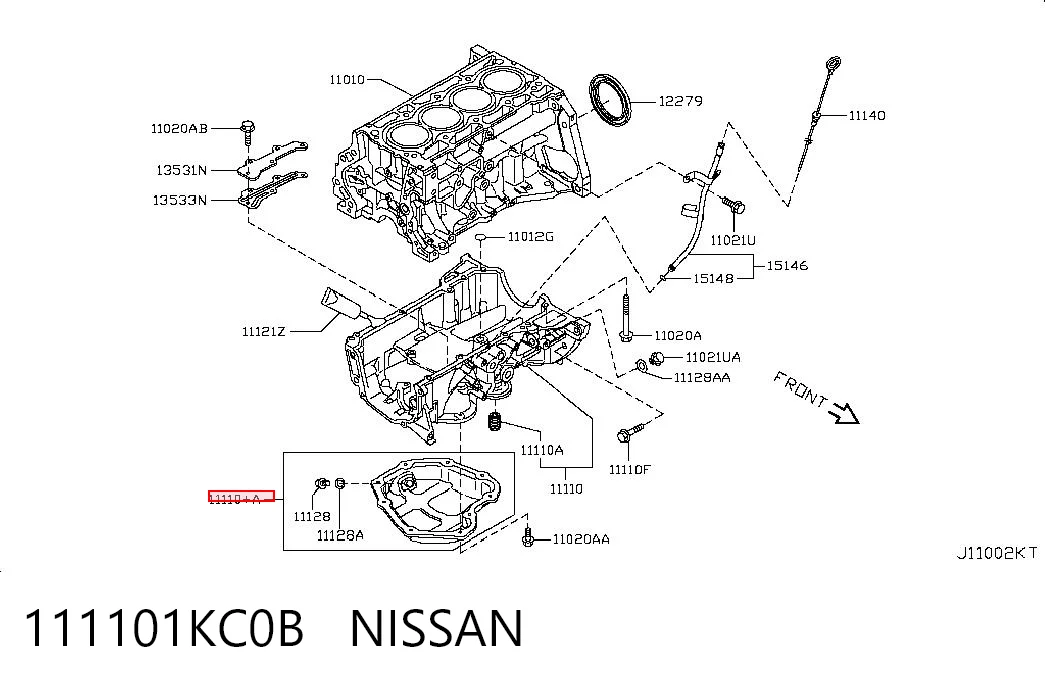 111101KC0B Nissan/Infiniti Cárter de aceite del motor