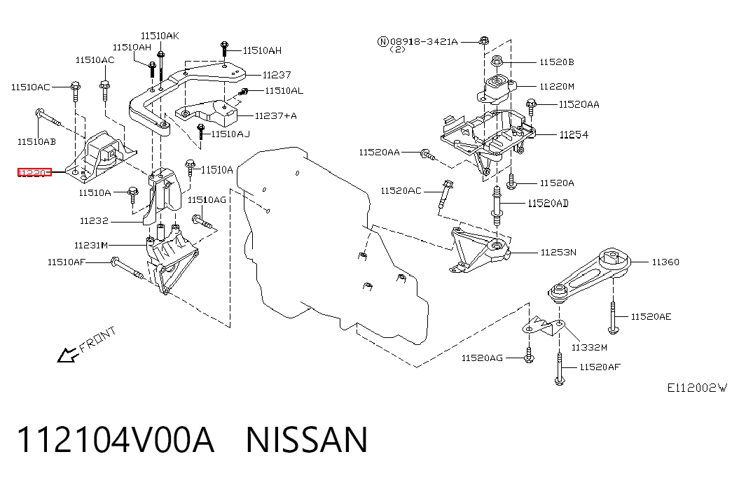 Taco de motor delantero Nissan Micra 