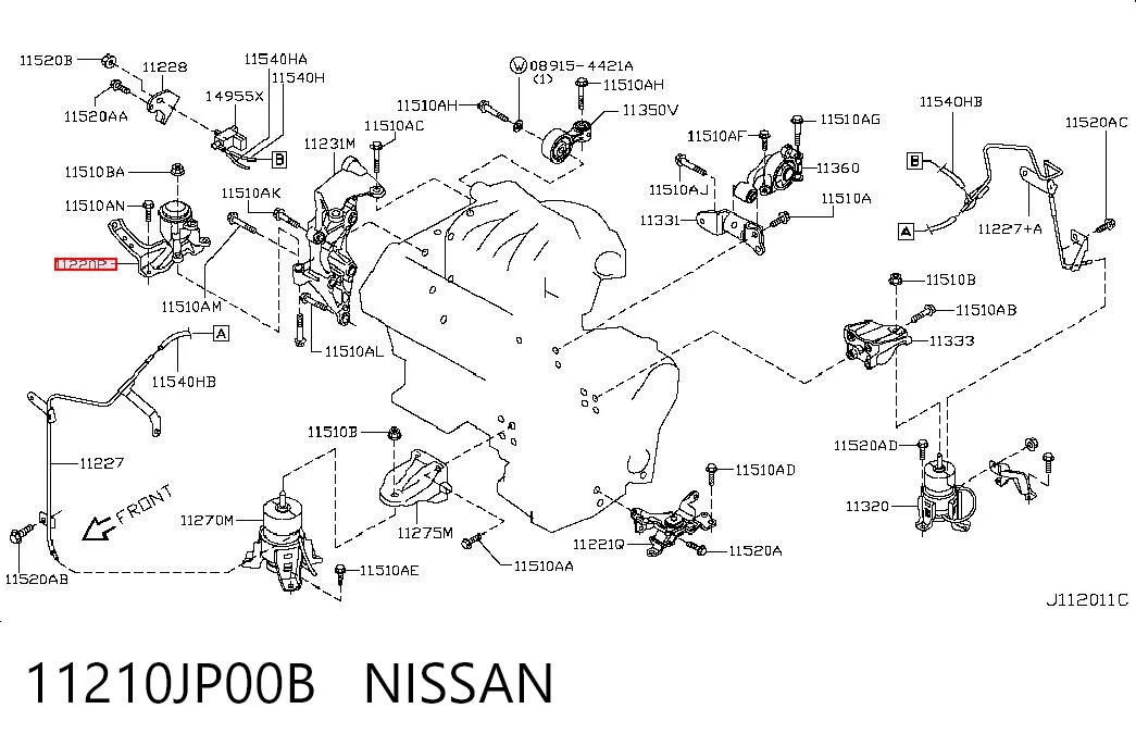 11210JP00B Nissan/Infiniti Soporte de motor derecho