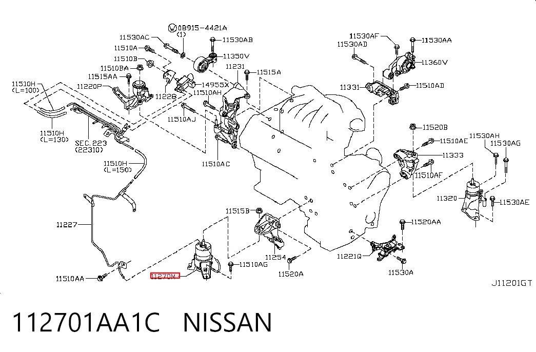 Soporte de motor delantero para Nissan Murano Z51