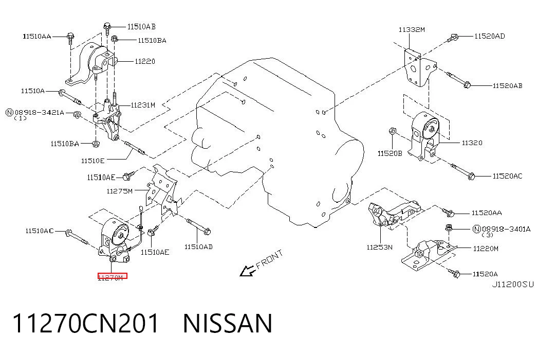 Comprar Soporte delantero del motor Nissan Murano  Z50 a bajo precio