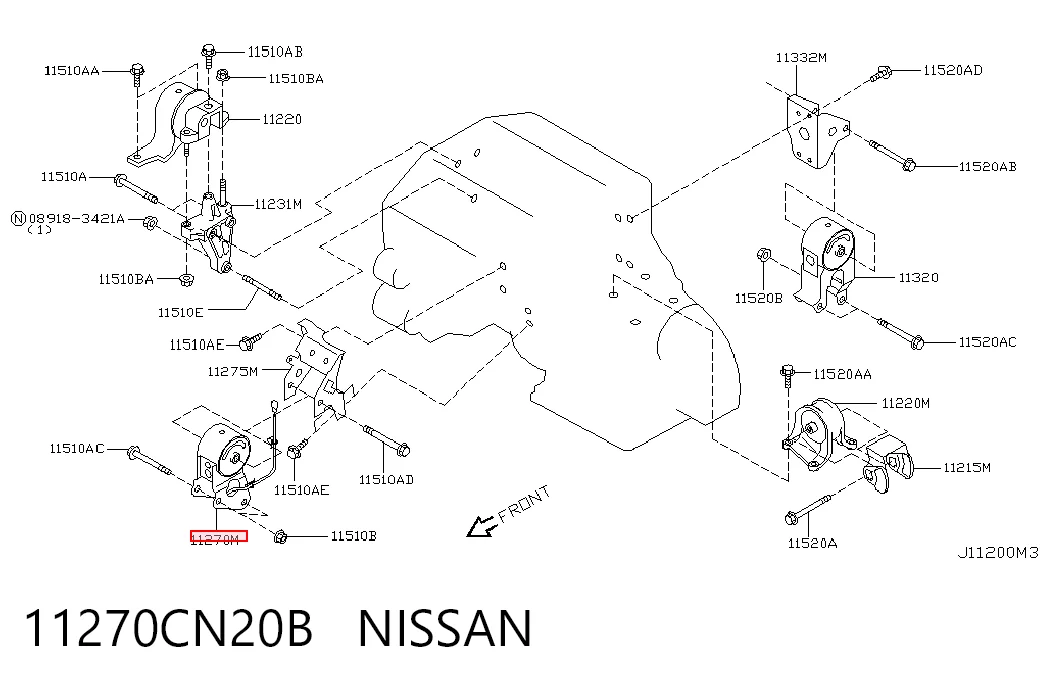 Taco de motor delantero Nissan Murano  SUV comprar en España