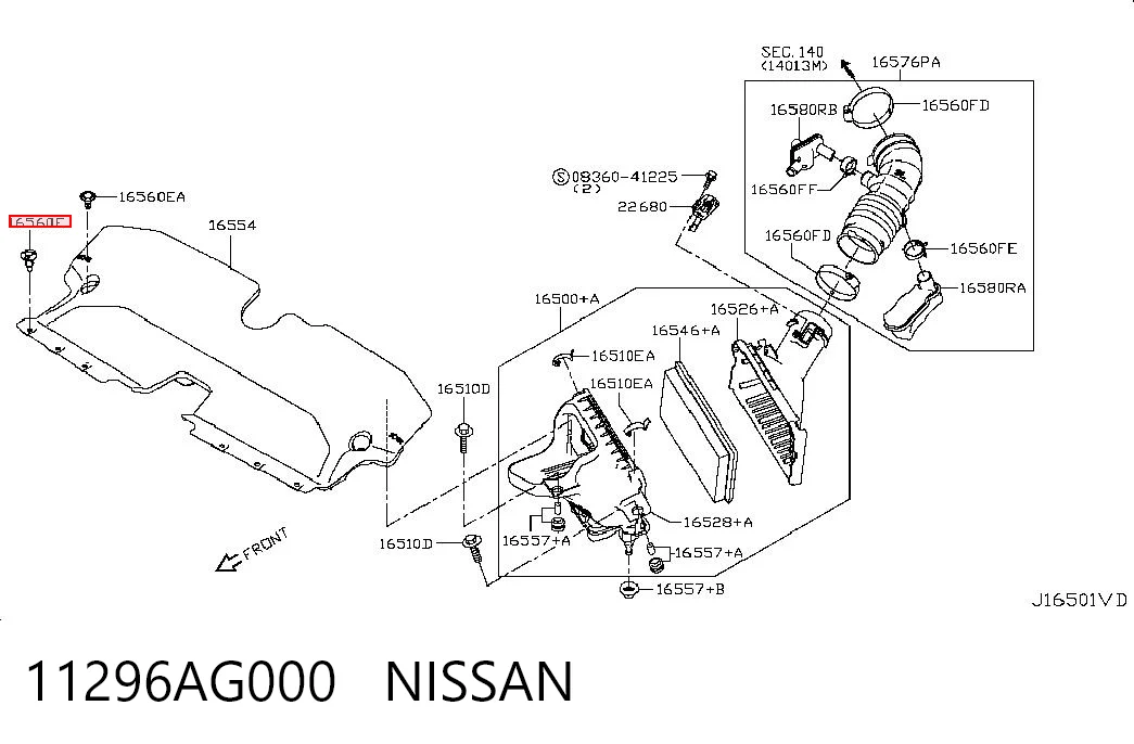 11296AG000 Nissan/Infiniti Clip de fijación del guardabarros delantero