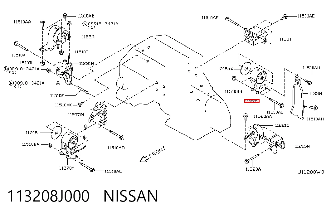 Soporte de motor trasero para Nissan Altima 