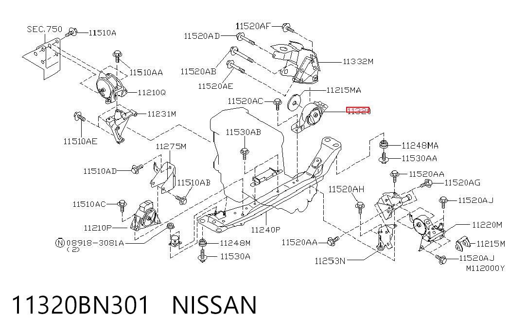 Soportes de motor trasero Nissan Almera TINO monovolumen (V10) (2000 - 2005) precio, desde 24,11 EUR