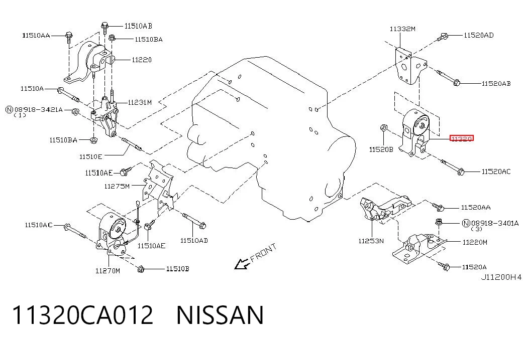 Soportes de motor trasero Nissan Murano SUV (Z50) (2004 - 2008) precio, desde 87,96 EUR