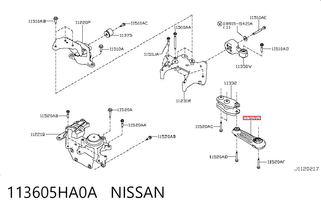 113605HA0A Renault (RVI) Taco de motor