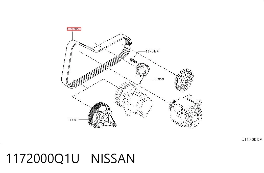 Correa accesorios Mitsubishi MN195903