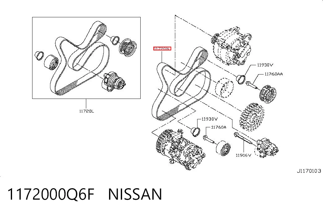 Correa accesorios Nissan JUKE JPN