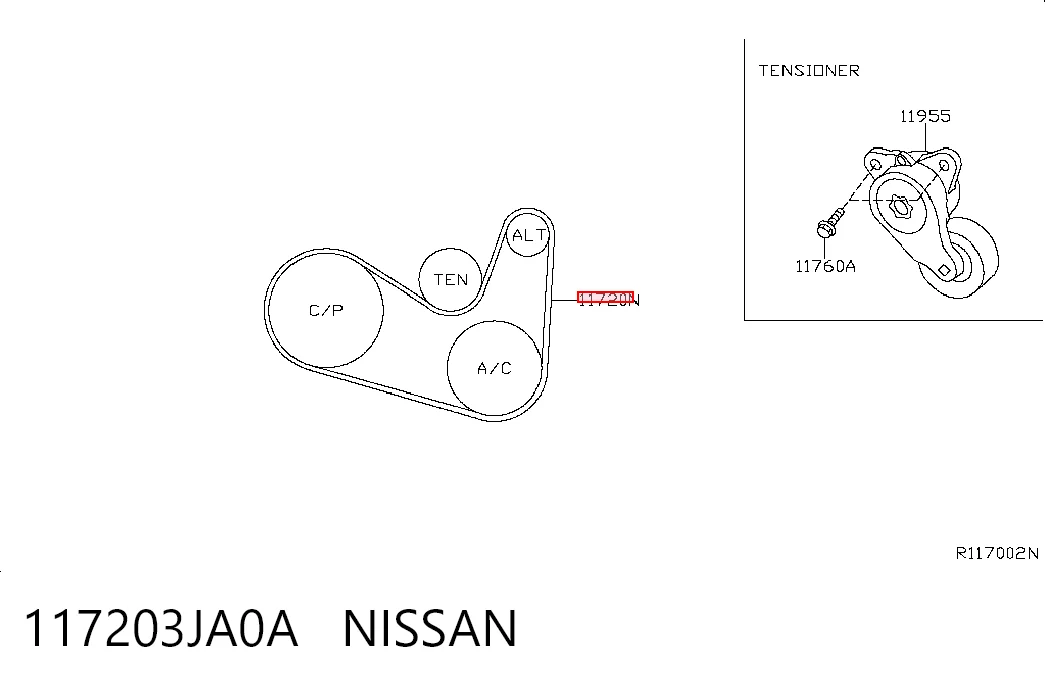 117203JA0A Nissan/Infiniti Correa poly v