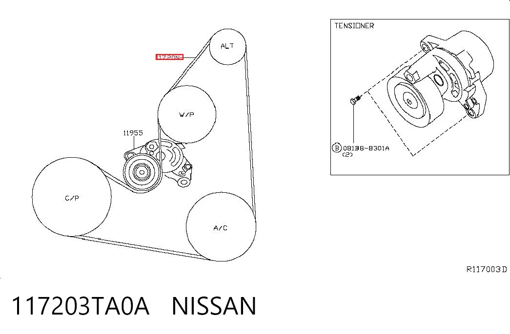 117203TA0A Nissan/Infiniti Correa poly v