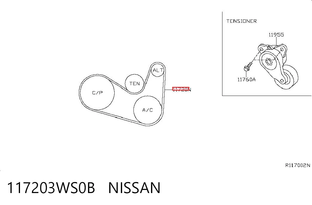 117203WS0B Nissan/Infiniti Correa poly v