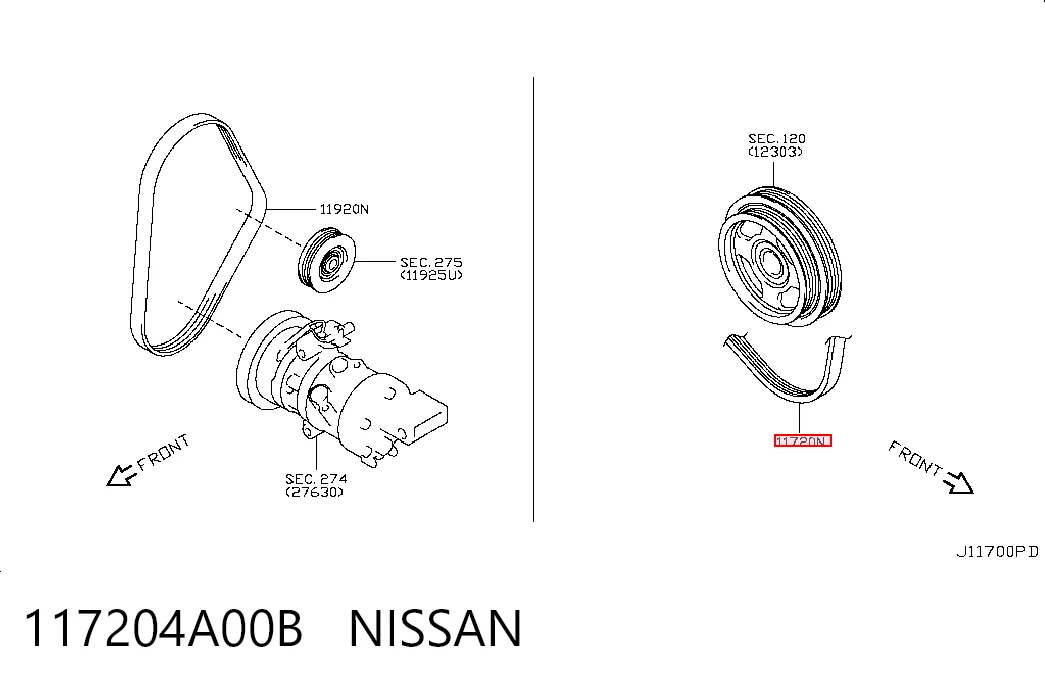 117204A00B Nissan/Infiniti