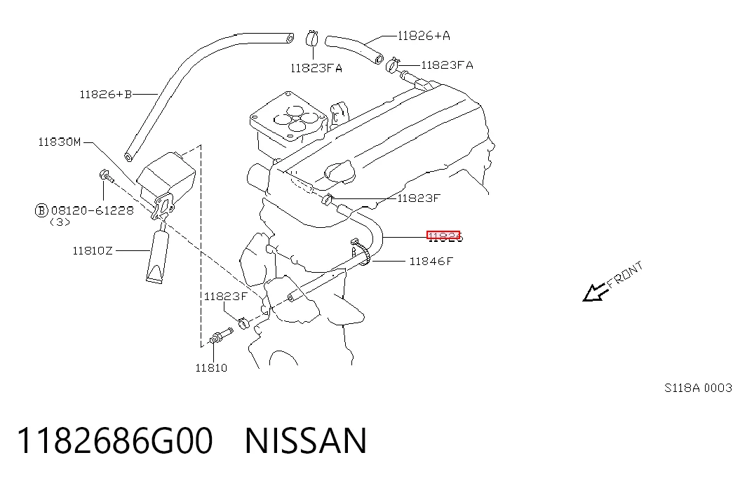 Comprar Tubo de ventilación del cárter (separador de aceite) Nissan Terrano II R20 a bajo precio