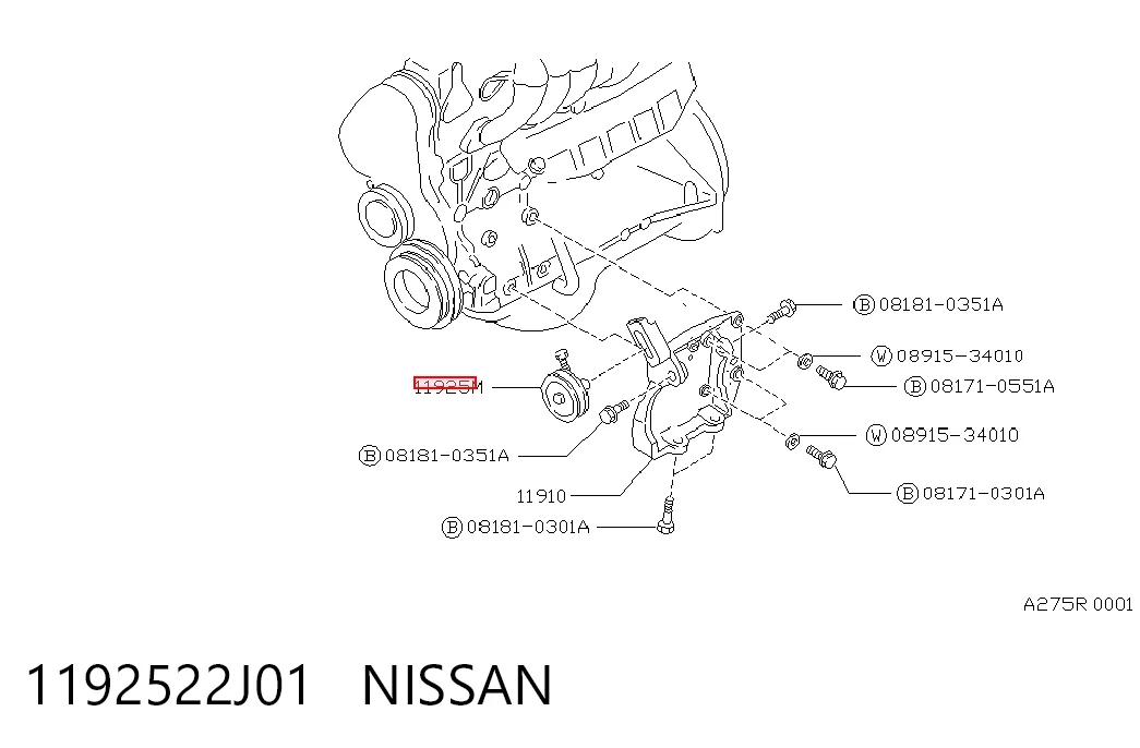 Polea guía correa poli V Nissan Patrol  (1997-2010)