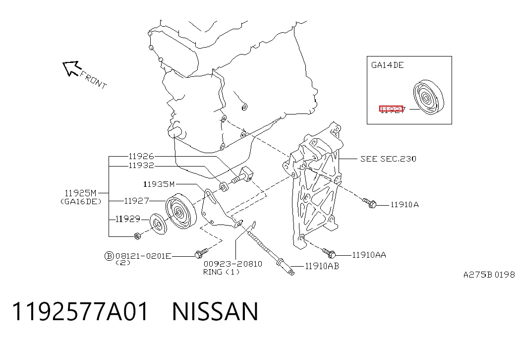Polea tensora para Nissan Primera  P10