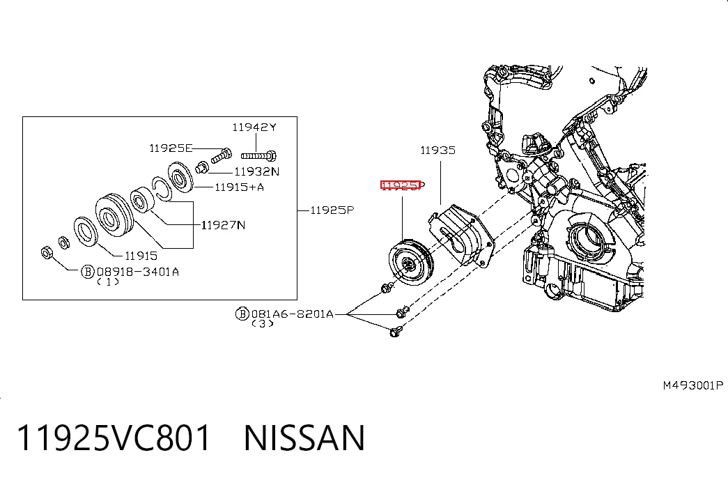 Rodillo tensor para Nissan Patrol (Y61)