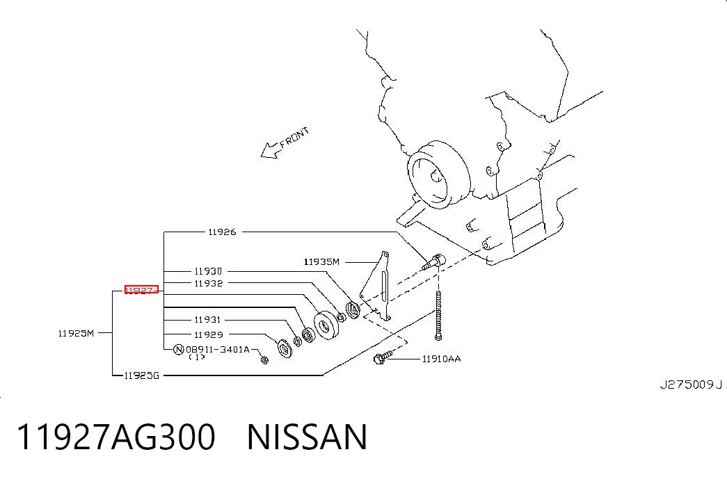 Comprar Polea tensora auxiliar de la correa poly V Nissan Pathfinder R50 a bajo precio