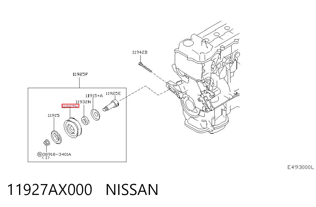 Comprar Rodillo tensor de la correa de transmisión Nissan Note  E11 a bajo precio