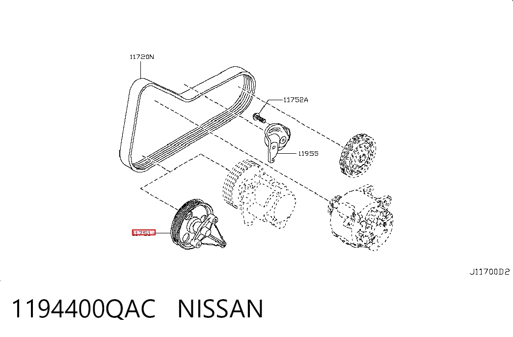  Polea inversión / guía, correa poli V Nissan Almera 2