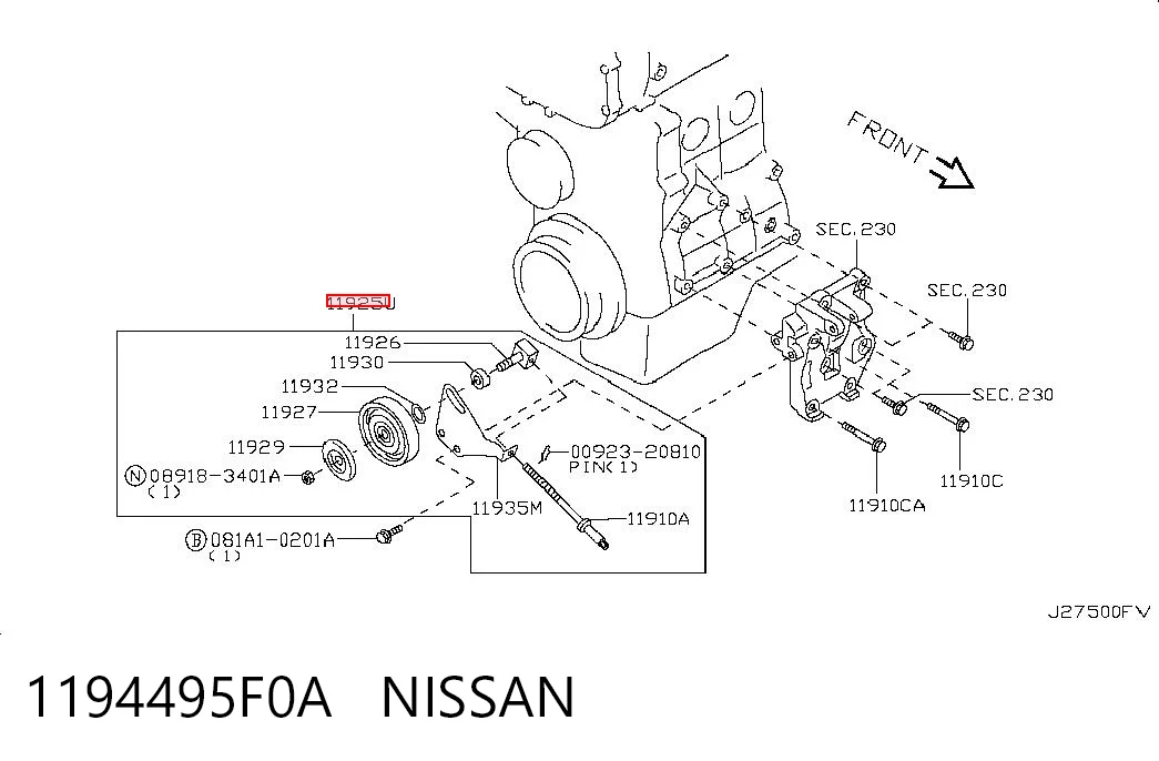 Tensor de correa de alternador para Nissan Almera CLASSIC B10RS