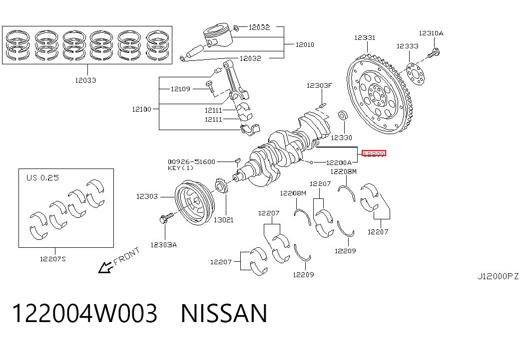 Cigüeñal para Nissan Altima L31 