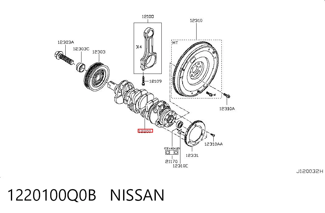 1220100Q0B Nissan/Infiniti