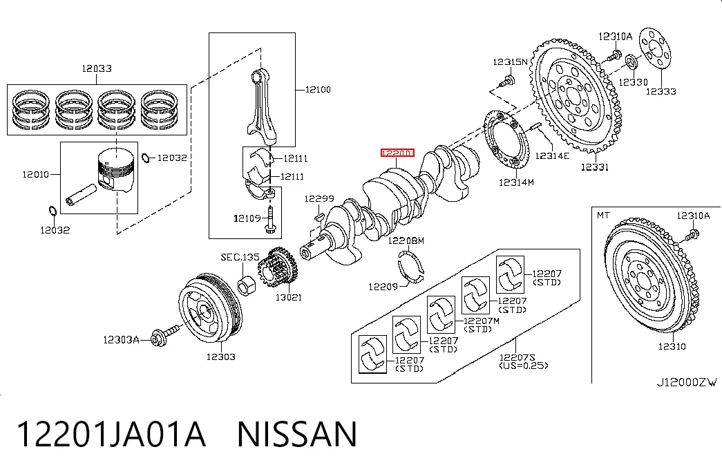 Cigüeñal Nissan X-Trail SUV (T30) (2001 - 2007) precio, desde 949,26 EUR