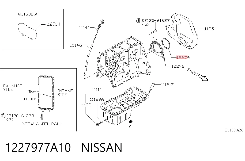  Retén de cigüeñal Nissan Primera 
