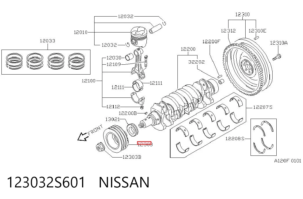 Polea dámper para Nissan Terrano I (WD21)