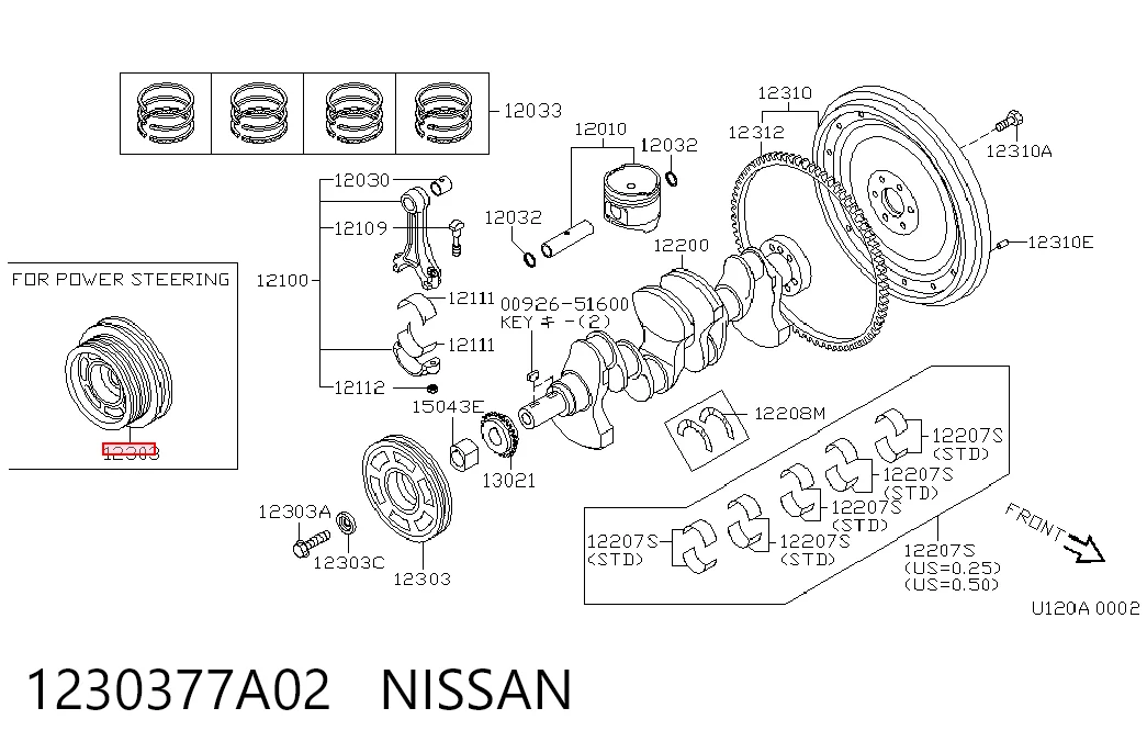  Polea de cigüeñal Nissan Primera 
