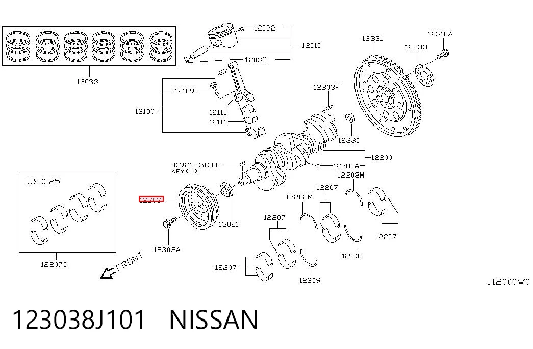 Comprar Polea del cigüeñal Nissan Murano  Z50 a bajo precio