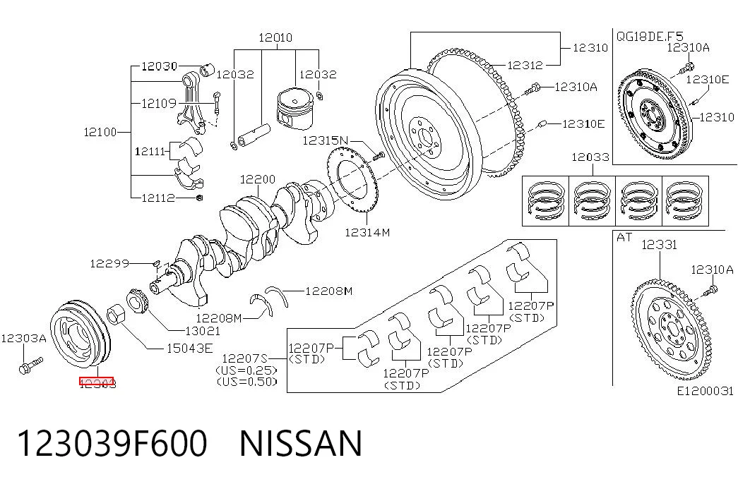 Polea del cigüeñal Nissan Primera sedán (P11) (1996 - 2002) precio, desde 54,68 EUR