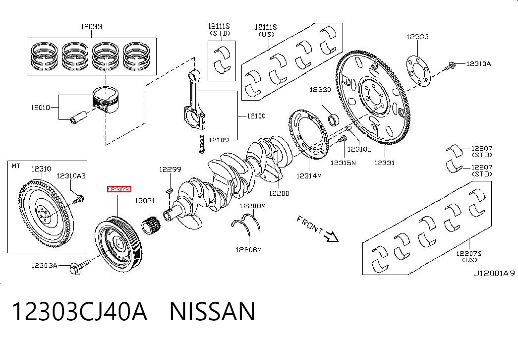  Polea de cigüeñal Nissan Qashqai 1